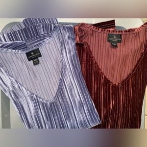 Bundle of 2 NWT Women’s velvet beautiful blue and mauve tops. Crossposted. XL P